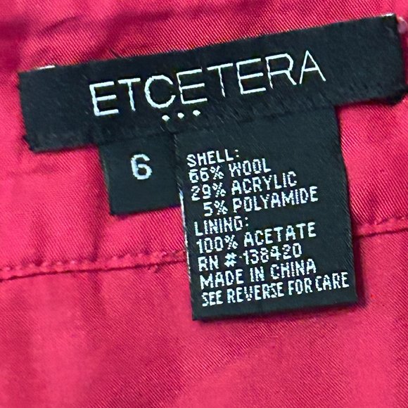 Stunning ETCETERA Magenta/Black Sz 6 Pencil Skirt - Picture 5 of 7